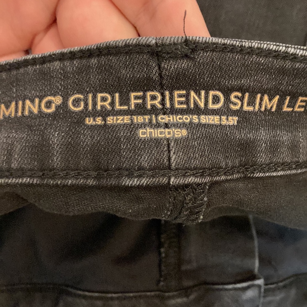 Chico's Black Boyfriend Jeans with Silver Embellishments - Picture 12 of 13